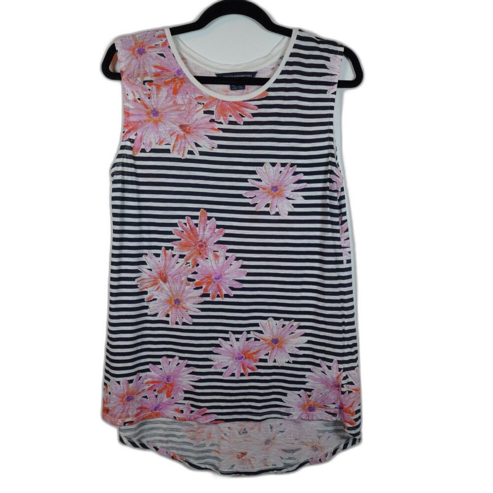 Retro Floral Striped Womens Size S DOPAMINE Soft Girl Y2K Tank